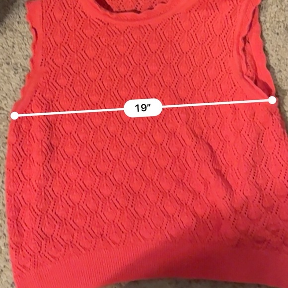 Boden Scallop Crochet Knitted Tank in Radish - Picture 5 of 5